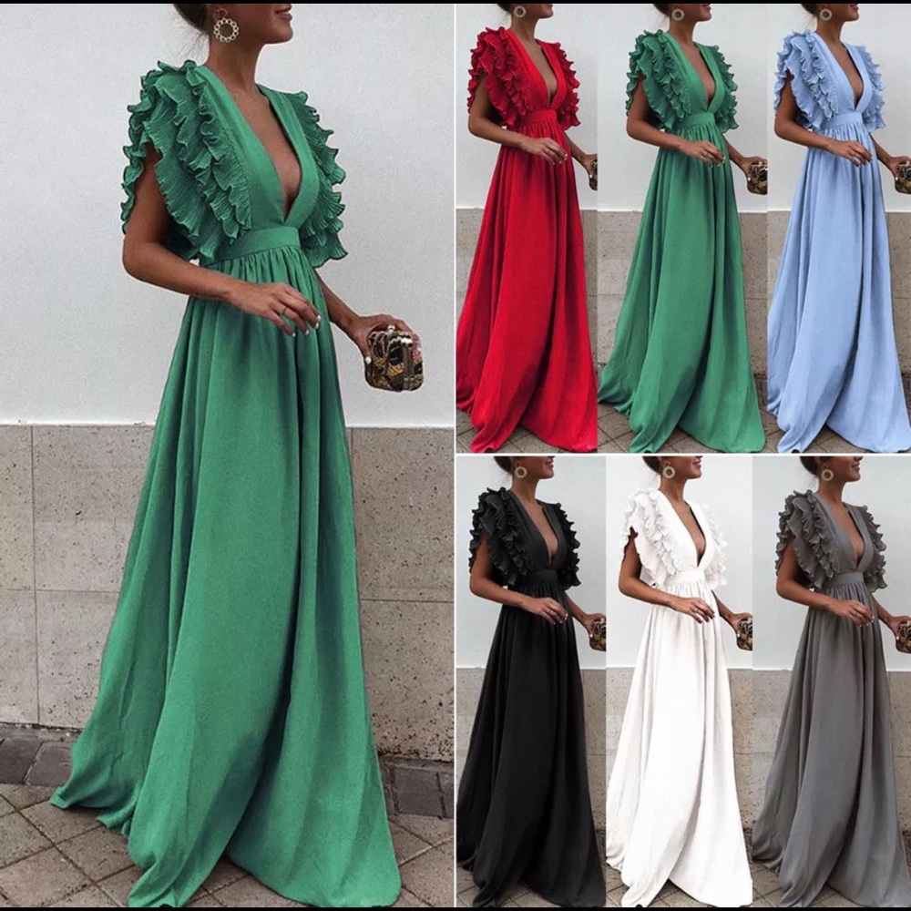 🎉💃🏽Host Pic 6/7 🎊 🍾 Boho Ruffles Sleeve Dress
